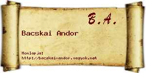 Bacskai Andor névjegykártya